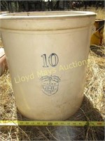 Uhl's Pottery Antique 10 Gallon Stoneware Crock