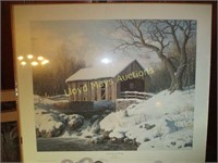 "Snow Covered Bridge" Signed Larry Dyke Print