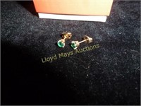 James Avery Gold Post Emerald Earrings