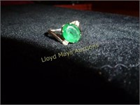 Baden & Foss 14k White Gold & Emerald Vintage Ring