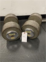 (2) 110 lbs Metal Dumbbells