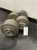 (2) 115 lbs Metal Dumbbells