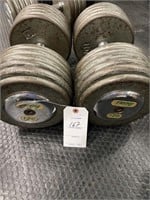 (2) 120 lbs Metal Dumbbells