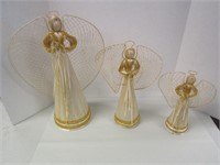 3 Standing Angel Decorations 10, 13 & 16" Tall