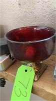 VINTAGE RED CUT GLASS GOBLET