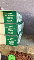 HEAVY PLASTIC POKER CHIPS THREE BOXES