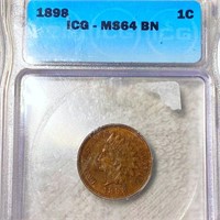 1898 Indian Head Penny ICG - MS 64 BN