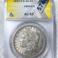 1893-O Morgan Silver Dollar ANACS - AU53