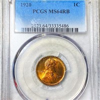 1920 Lincoln Wheat Penny PCGS - MS 64 RB