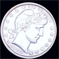 1909-D Barber Silver Quarter NEARLY UNCIRCULATED