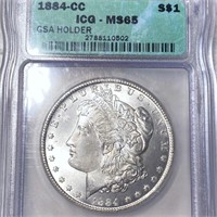 1884-CC Morgan Silver Dollar ICG - MS 65 GSA