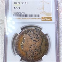 1889-CC Morgan Silver Dollar NGC - AG3