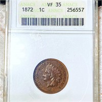 1872 Indian Head Penny ANACS - VF35