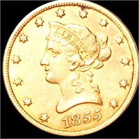 1855 $10 Gold Eagle CLOSELY UNCIRCULATED