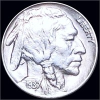 1937-D "3-LEGGED" Buffalo Nickel CLOSELY UNC