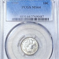 1909 Barber Silver Dime PCGS - MS64
