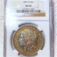 1897-O Morgan Silver Dollar NGC - AU55
