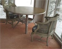ROUTAN TABLE AND 2 CHAIRS