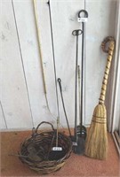 WROUGHT IRON HAND FORGE FIRE PLACE TOOLS AND