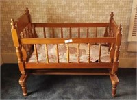 EARLY CHILDS CRADLE W/TAPESTRY