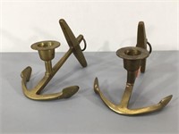 Brass Anchor Candle Holders