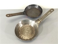Two Antique Pressed Steel Skillets -Small