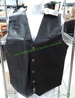 Genuine Leather Black Medium Vest