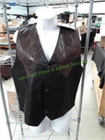 Genuine Lambskin Leather Brown Medium Vest