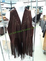 Medium Brown Leather Fringe Vest