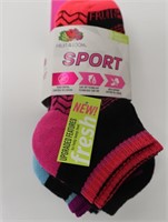 6 PAIRS FRUIT OF THE LOOM SPORT SOCKS SIZE  4-10