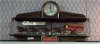 Budweiser Clydesdale Clock - Untested - 20 x 35-*