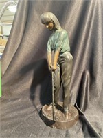 Bronze lady golfer. 12 inches tall. Retail value