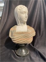 Hand carved marble bust. 12 inches tall retail