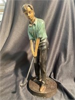 Bronze golfer nicely done. 12 inches tall. Retail