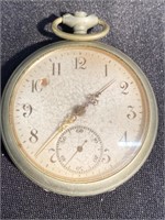 Pocket watch movement with omega case for parts