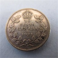 1921 10c SILVER DIME CANADA