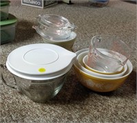 anchor, pyrex containers and mixing bowls