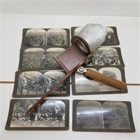 WWI Stereoscope and 8 Stereoview Photos