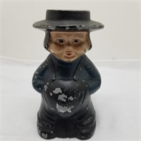 Old Cast Iron Bank of Amish Man 5"