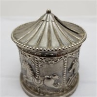 OLD CAST-IRON MERRY-GO-ROUND BANK (3.5" )