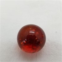 VINTAGE GLASS MARBLE, Cranberry Red w/ Bubbles