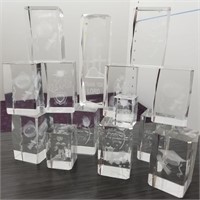 Paperweight Laser-Engraved Glass Decoration Lot