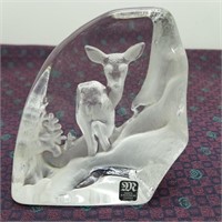 Paperweight Crystal Deer by Mats Jonasson , Swedih