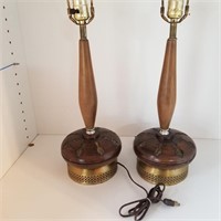 MCM PAIR OF TABLE LAMPS (around 23" tall)