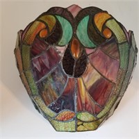 STAINED GLASS WALL LAMP SHADE, 8" x 8"