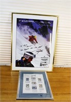 Signed olympic poster & stamps