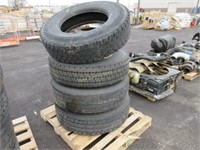 (4) Steel Wheels with Tires, 11R22.5