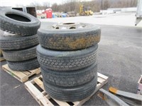 (4) Steel Wheels with Tires, 11R22.5