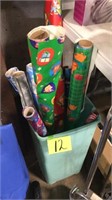 Bin with wrapping paper