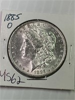 1885 O Morgan SIlver Dollar MS 62